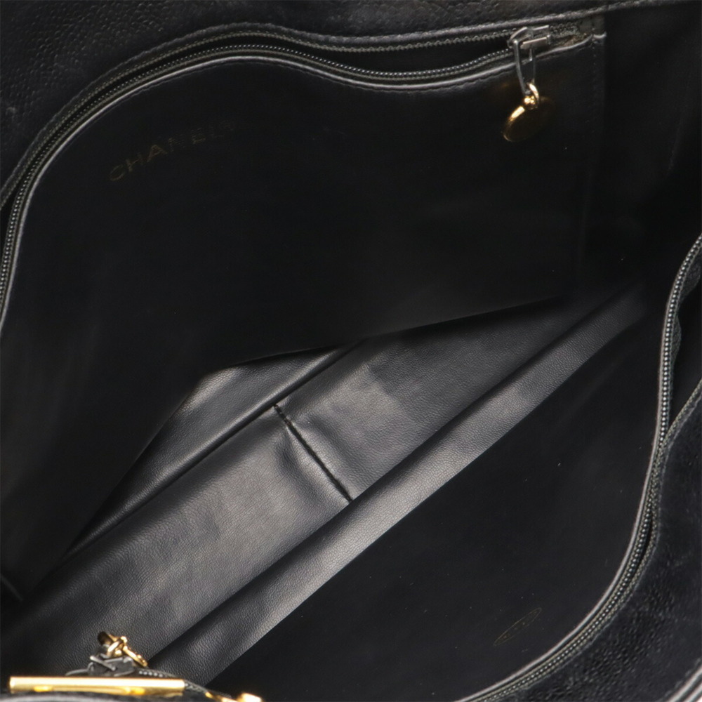 CHANEL Black Caviar Leather Logo Shoulder Bag - Picture 7 of 10